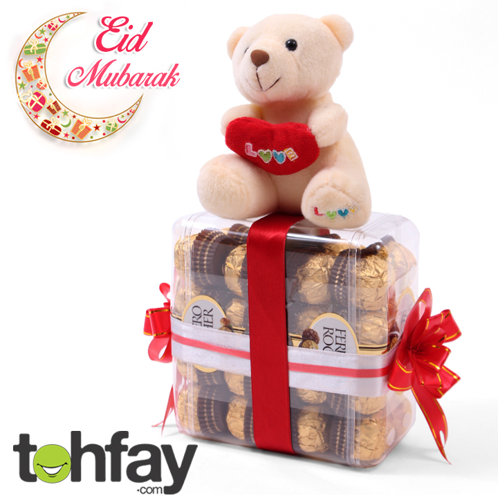 Cute Teddy With Choclates