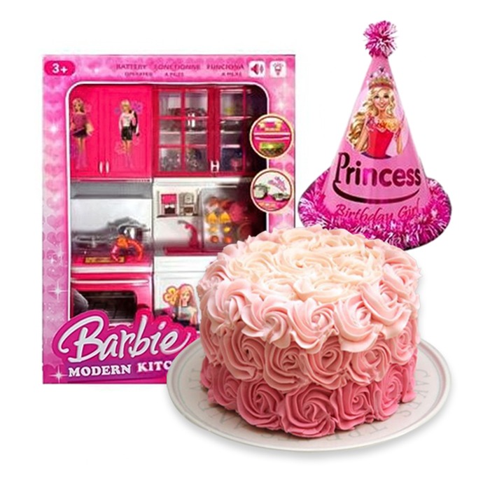 barbie cake kitchen set